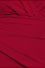 Bardot Pleated Maxi Dress - Wine by Goddiva
