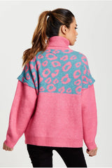 Animal Pattern Roll Neck Jumper by Liquorish