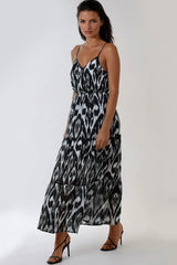 Black Strappy Wrap Maxi Dress by Aftershock London