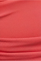 Bardot Pleated Midi Dress - Coral by Goddiva Plus