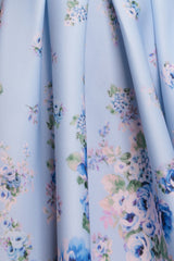 Bardot Floral Print A-Line Scuba Foam Midi Dress - Blue by Goddiva