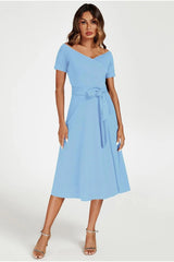 Bardot Midi Dress In Light Blue by FS Collection
