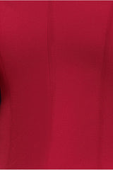 3D Textured Sleeve Scuba Corset Top - Burgundy by Goddiva