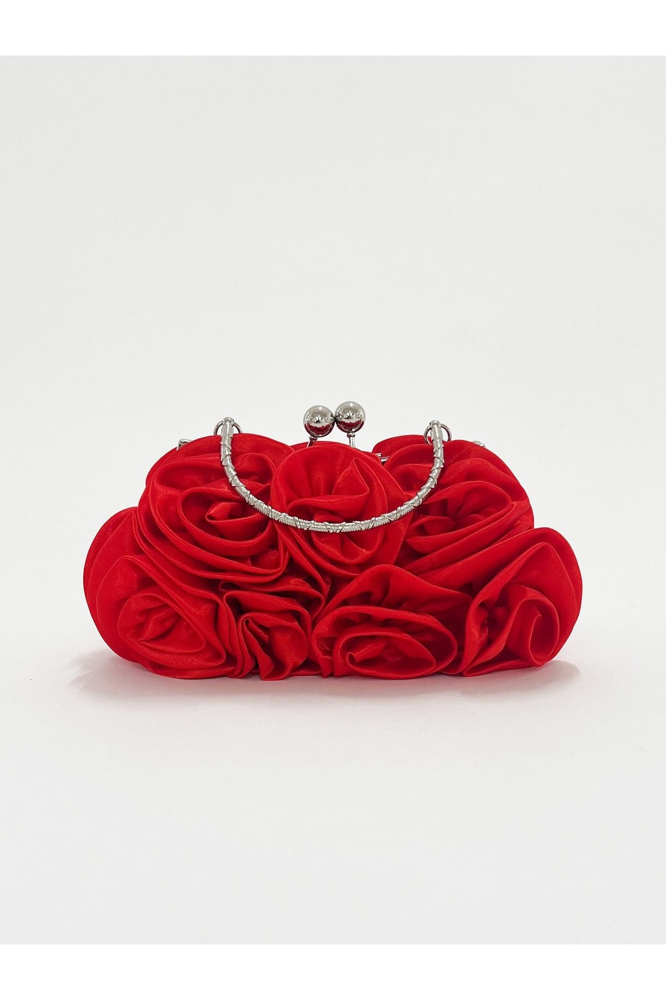 3D Rose Clutch Bag In Red by SVNX