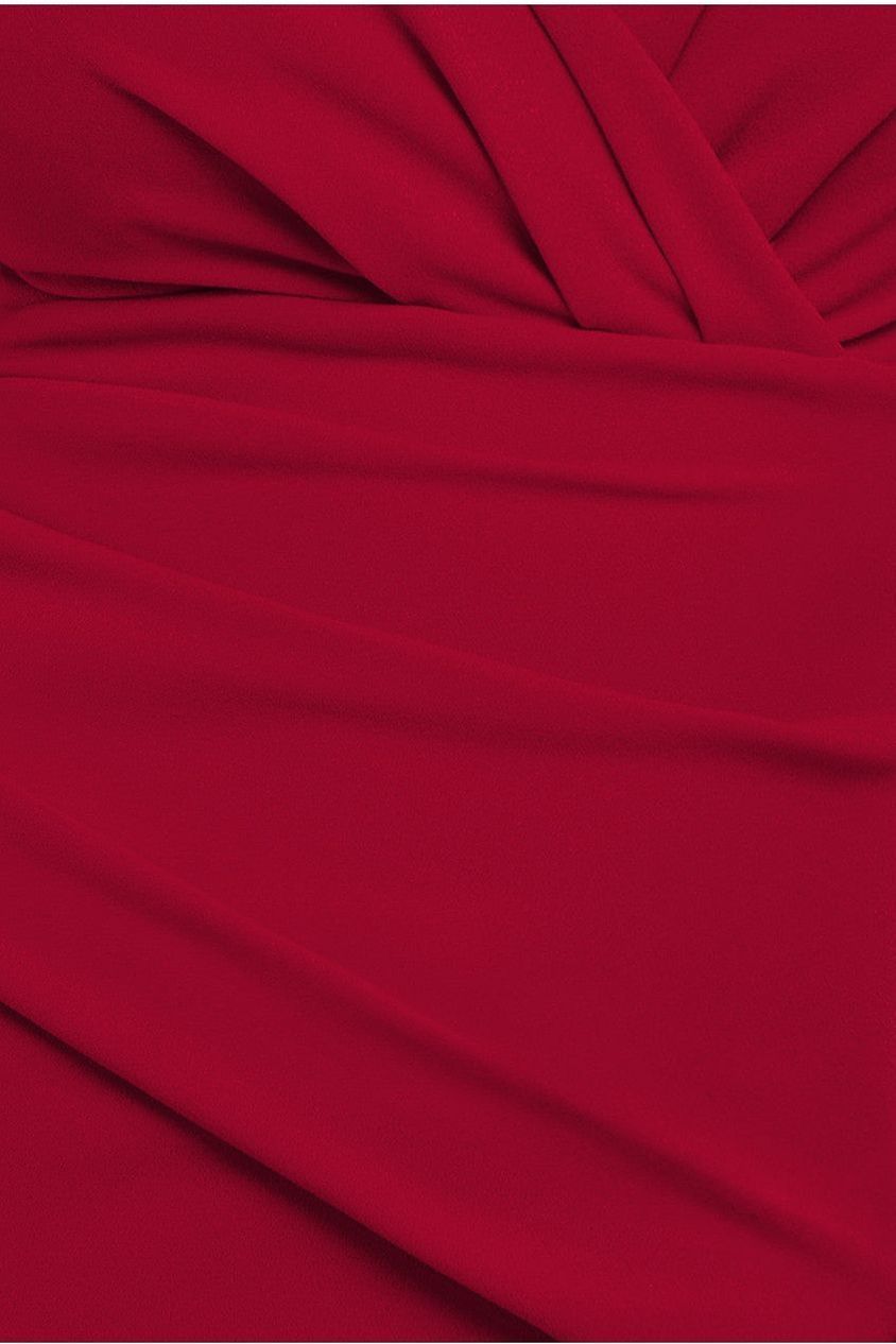 Bardot Pleated Maxi Dress - Wine by Goddiva