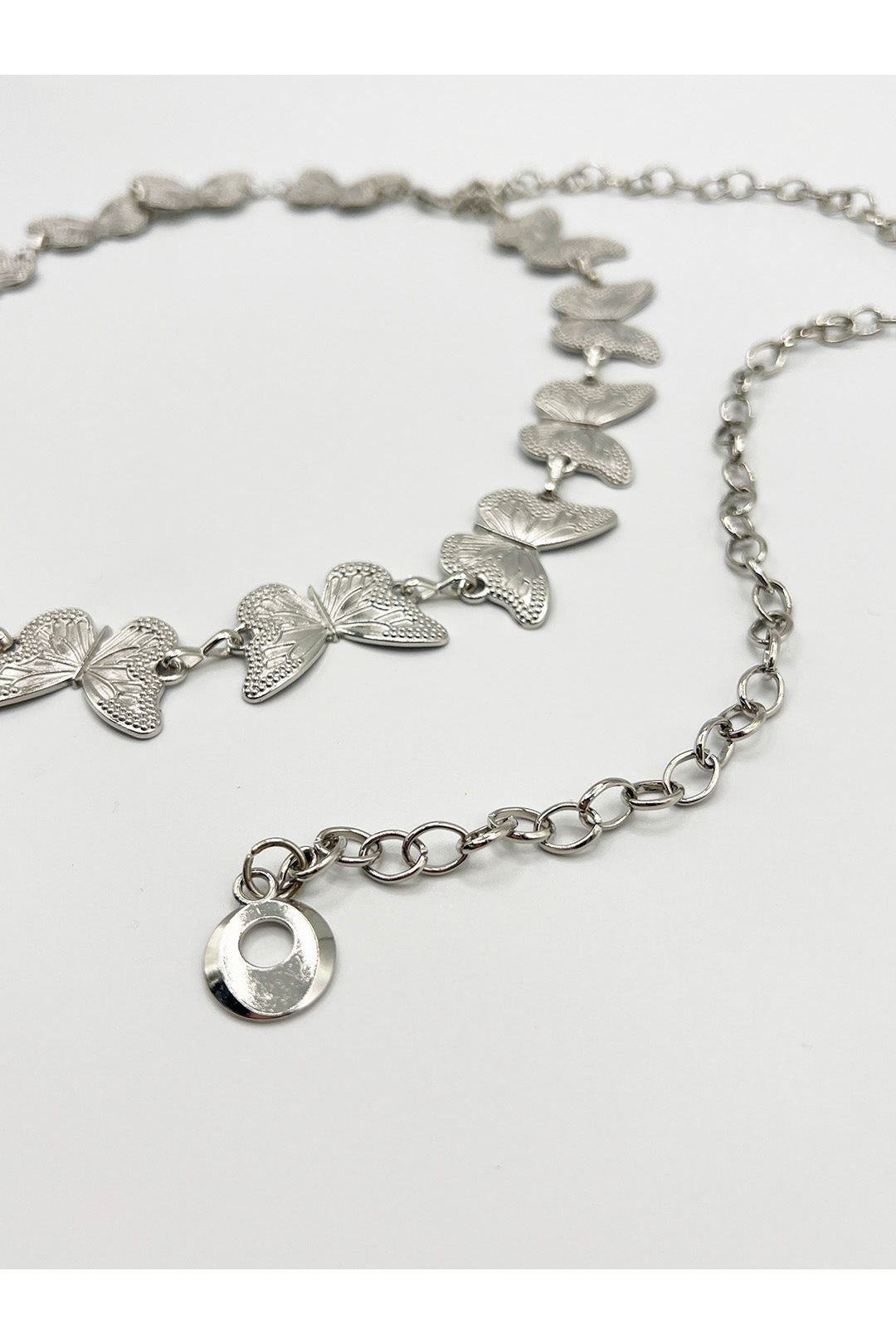 Butterfly Chain Belt In Silver by SVNX