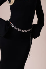 Butterfly Chain Belt In Silver by SVNX
