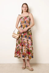 Bold Print Shirred Waist Dress by Blue Vanilla