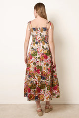 Bold Print Shirred Waist Dress by Blue Vanilla