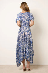 Asymmetric Hem Wrap Dress by Blue Vanilla