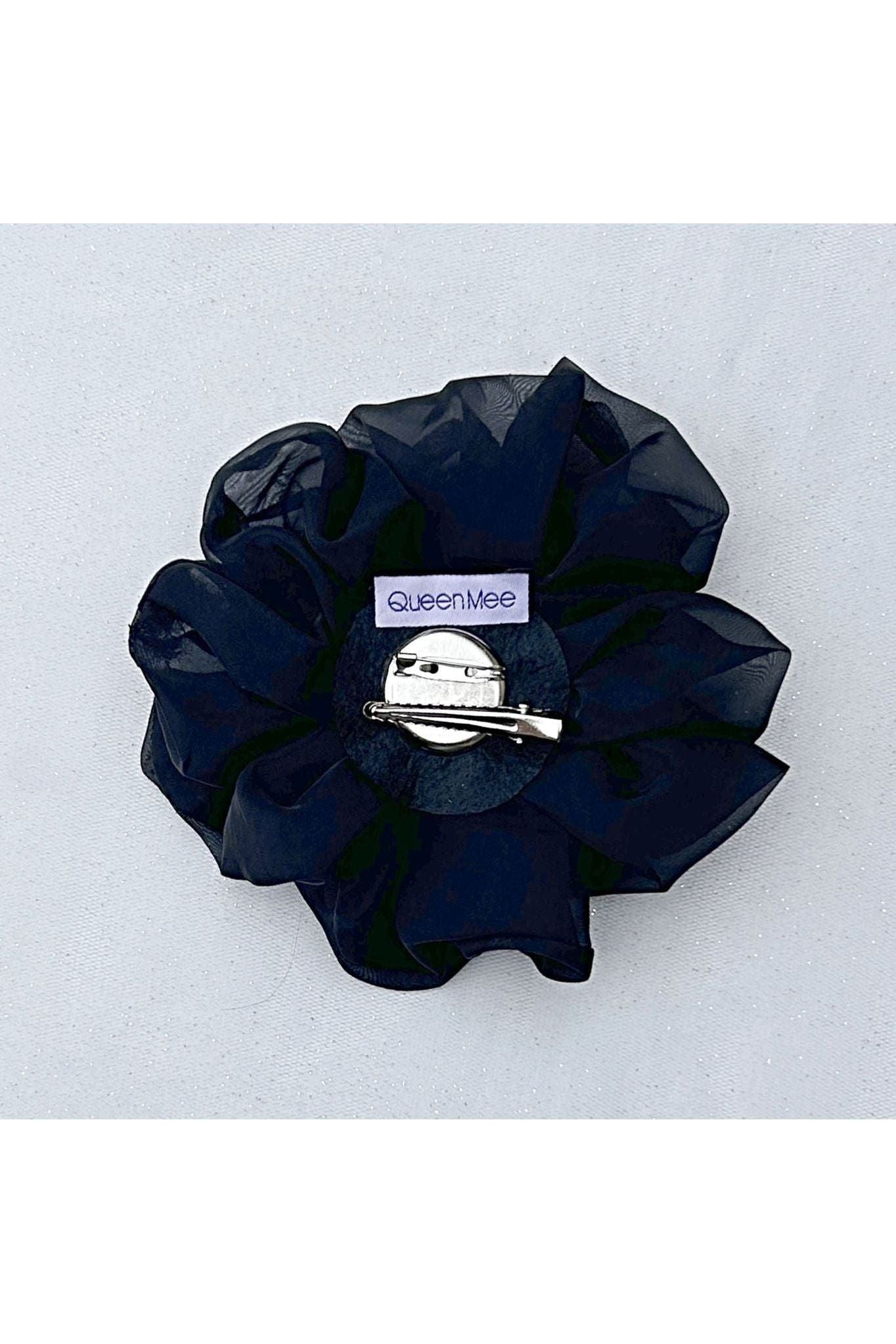 Black Corsage Rose Hair Clip Flower Hair Clip Flower Pin by QueenMee Accessories