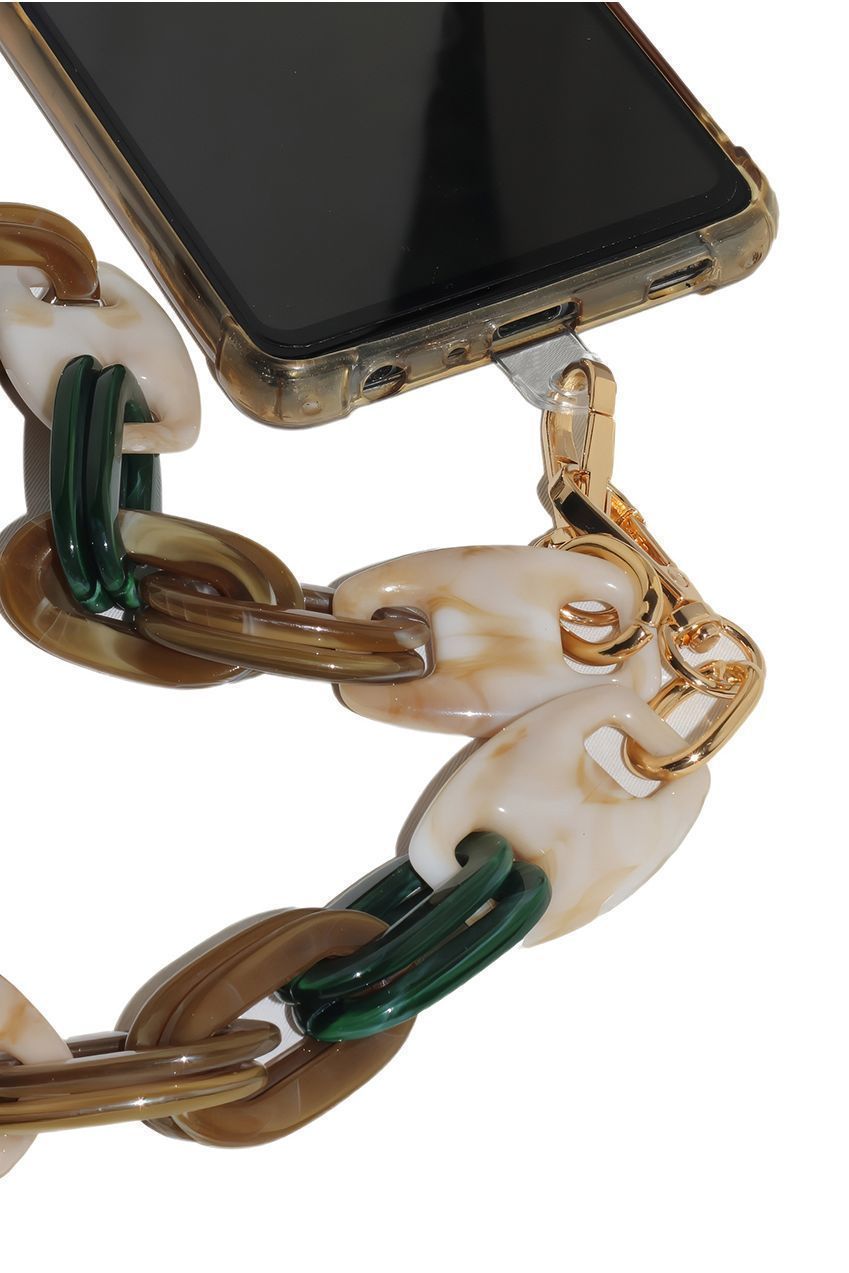 Acrylic Chain Phone Strap - Brown Mix by Goddiva Accessories