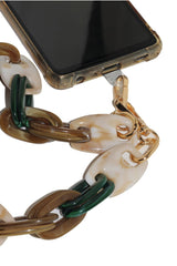 Acrylic Chain Phone Strap - Brown Mix by Goddiva Accessories