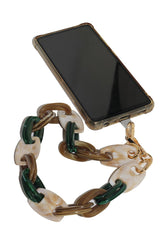 Acrylic Chain Phone Strap - Brown Mix by Goddiva Accessories