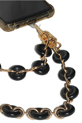 Acrylic Metal Chain Phone Strap - Black by Goddiva Accessories