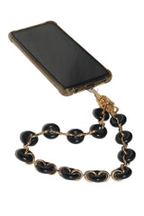 Acrylic Metal Chain Phone Strap - Black by Goddiva Accessories