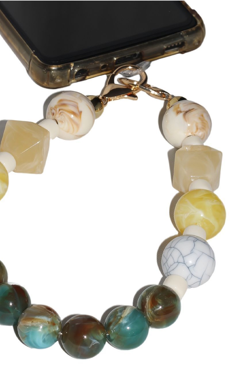 Acrylic Rhombohedral Crystal & Ball Phone Strap - Multicolour by Goddiva Accessories