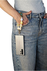 Acrylic Rhombohedral Crystal & Ball Phone Strap - Multicolour by Goddiva Accessories