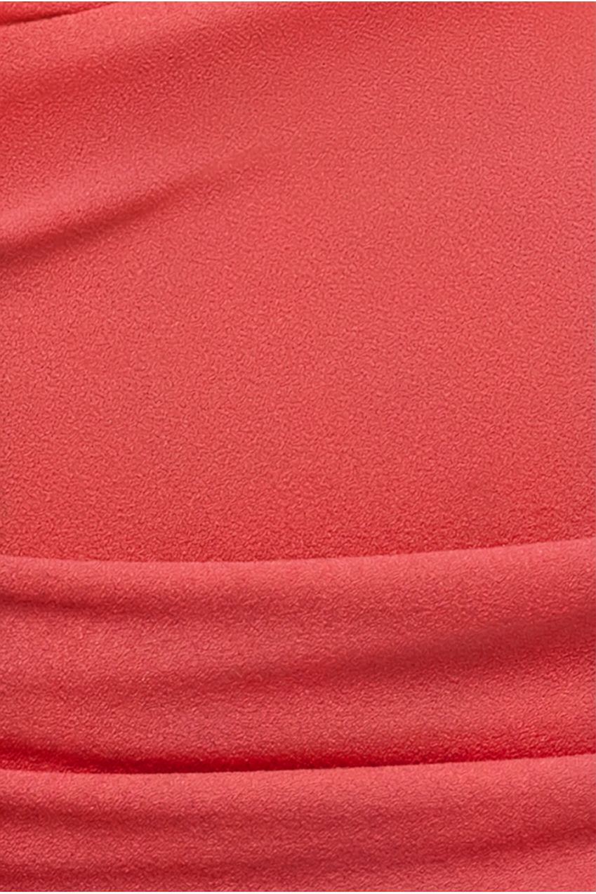 Bardot Pleated Midi Dress - Coral by Goddiva Plus