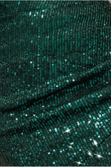 Bardot Sequin Pleated Maxi Dress - Emerald Green by Goddiva
