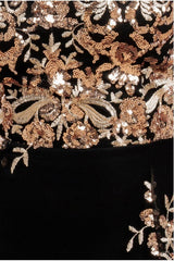Bardot Sequin & Lace High Low Midi - Champagne by Goddiva