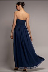 Bridesmaids Chiffon Maxi Dress - Navy by Goddiva