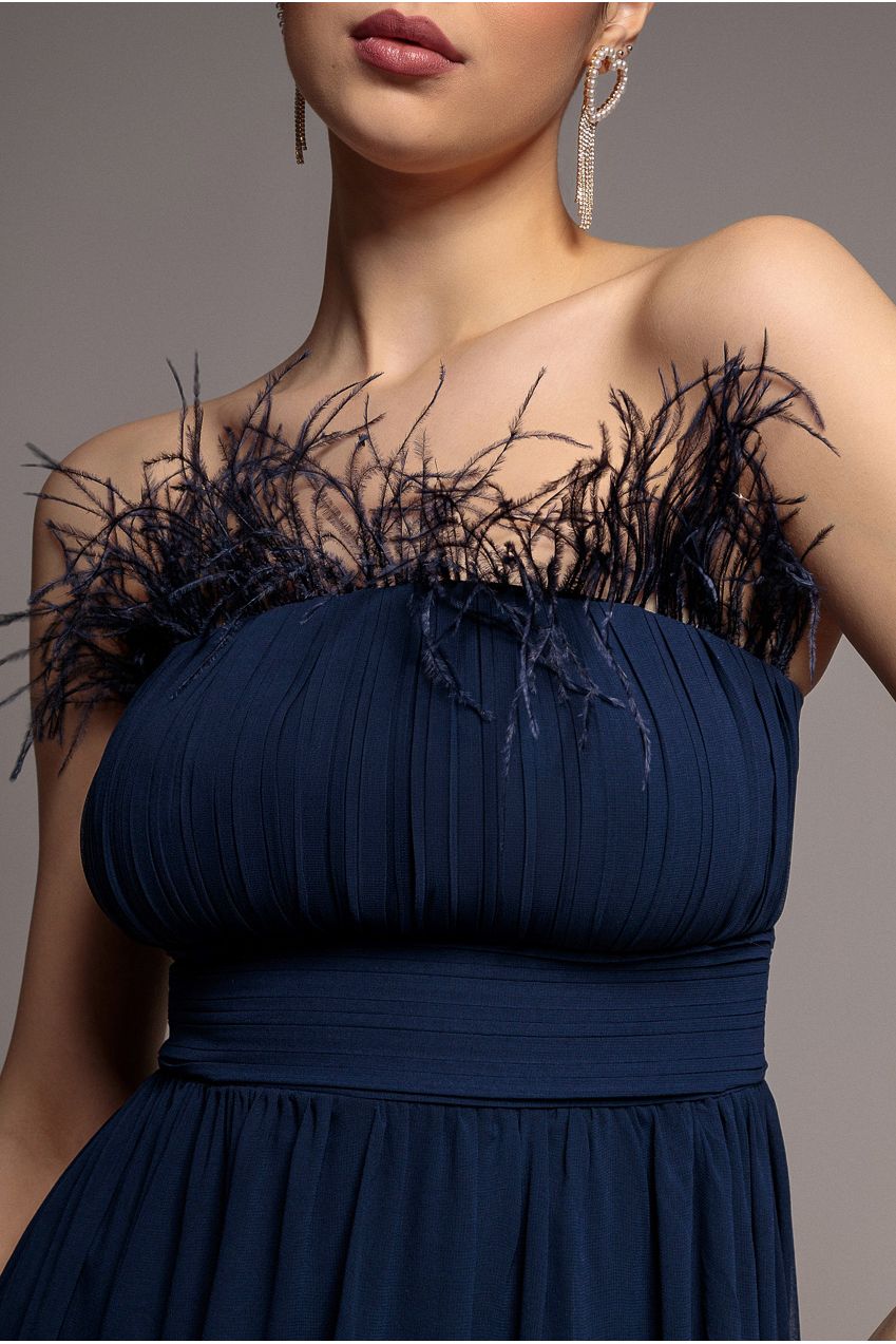 Bridesmaids Chiffon Maxi Dress - Navy by Goddiva