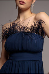Bridesmaids Chiffon Maxi Dress - Navy by Goddiva
