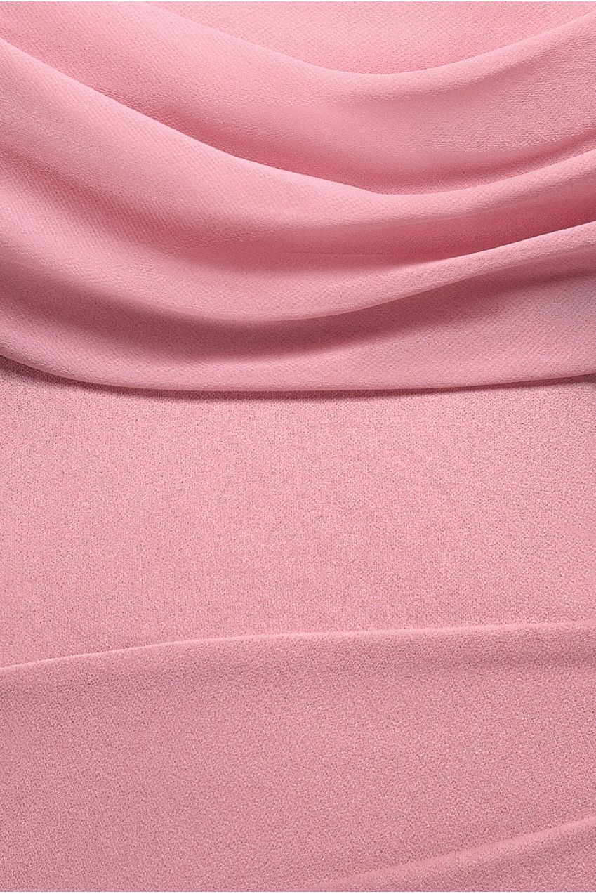 Bardot Scuba & Chiffon Cowl Maxi Dress - Blush Pink by Goddiva