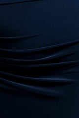 Bat Wing Elasticated Side Gather Maxi Dress - Navy Blue by Goddiva