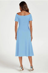 Bardot Midi Dress In Light Blue by FS Collection