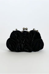 3D Rose Clutch Bag In Black by SVNX