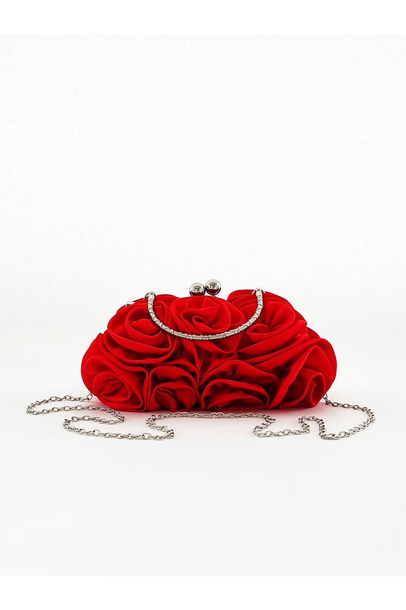 3D Rose Clutch Bag In Red by SVNX