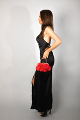 3D Rose Clutch Bag In Red by SVNX