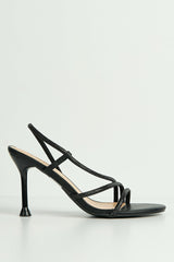 Cady 3 Diamante Band Stiletto Heeled Sandals In Black by Miss Diva
