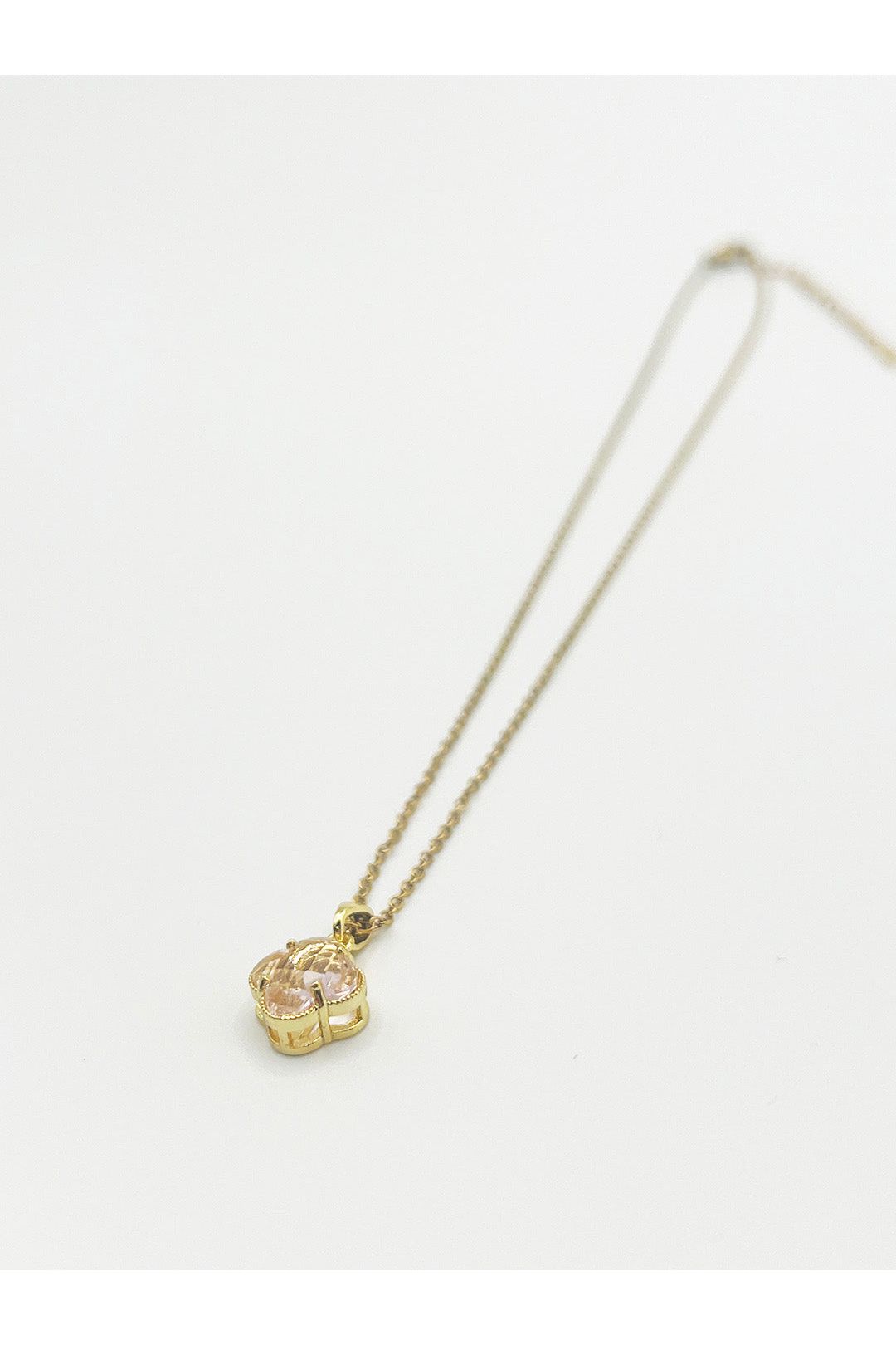 Blush Clover Crystal Pendant Necklace - Gift Boxed by SVNX