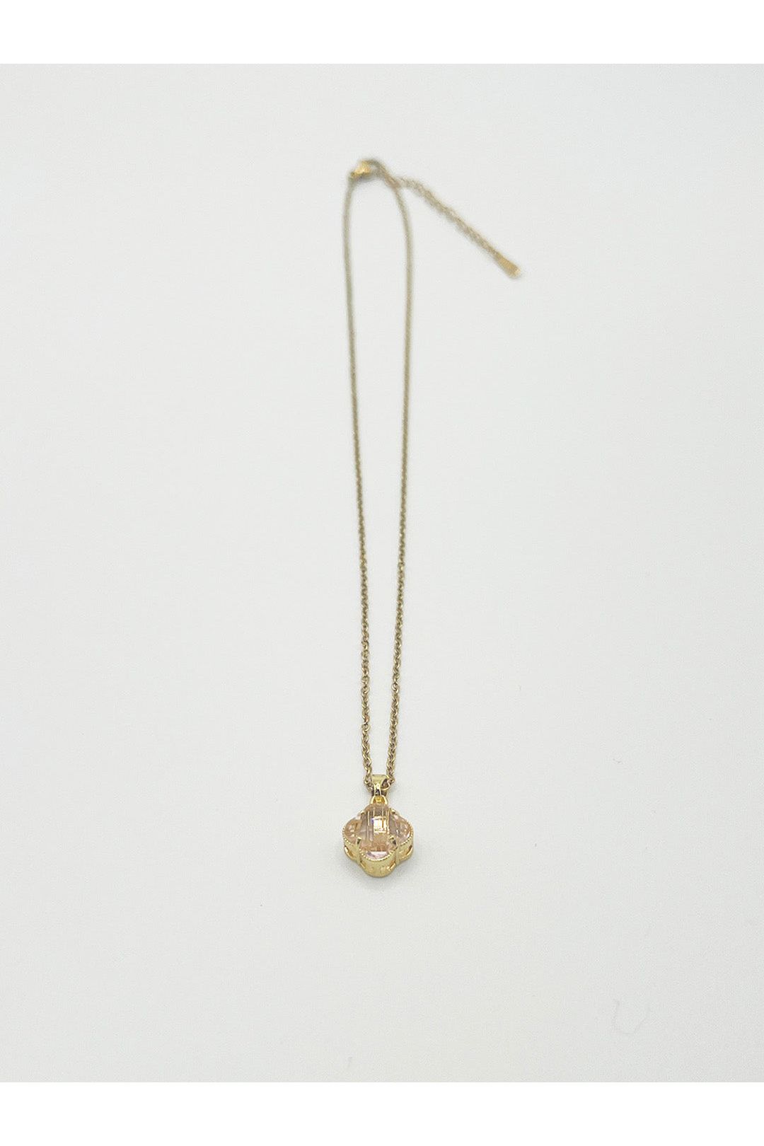 Blush Clover Crystal Pendant Necklace - Gift Boxed by SVNX