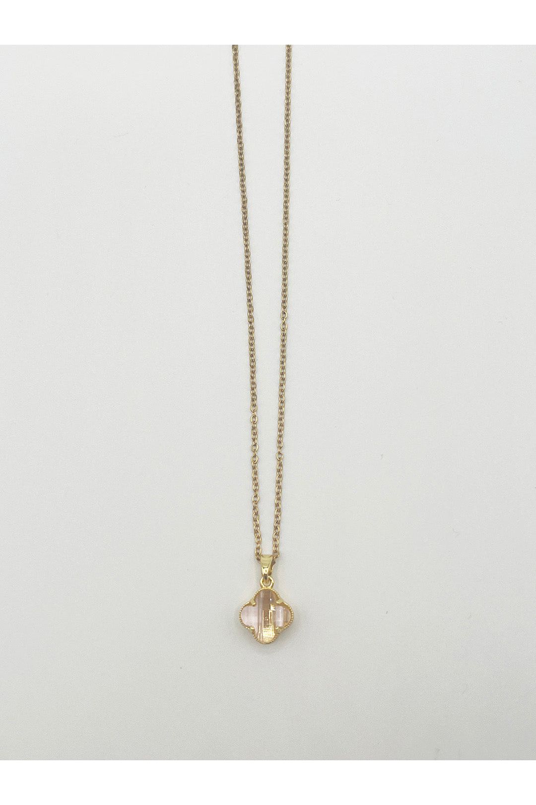 Blush Clover Crystal Pendant Necklace - Gift Boxed by SVNX