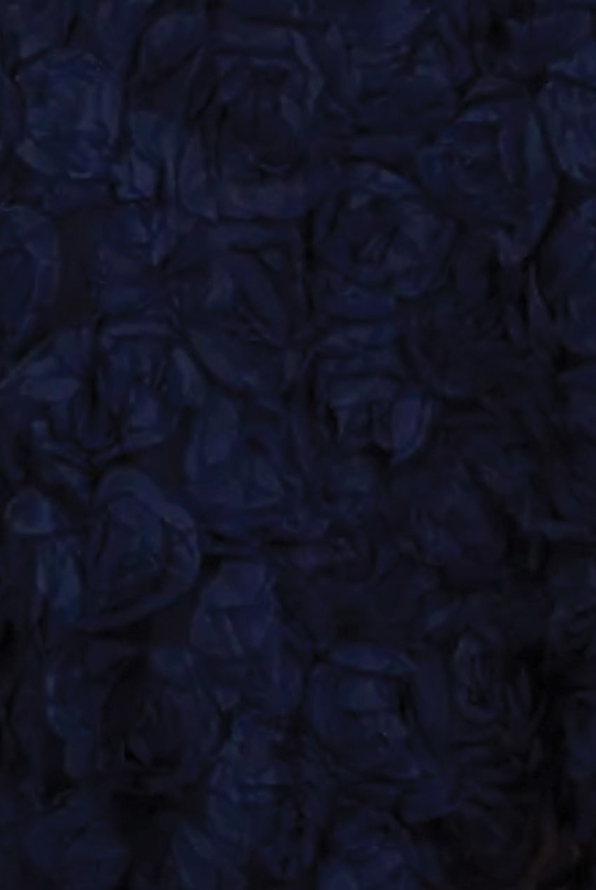3D Floral Dip Hem Dress In Navy by Chi Chi London
