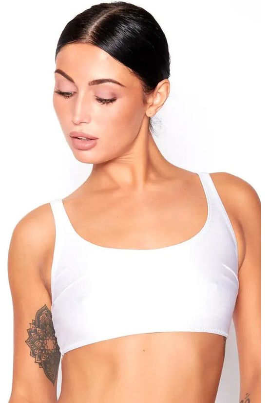 Bikini Crop Top In White by Maribela