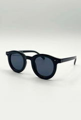 Bold Rounded Sunglasses In Black by SVNX