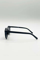 Bold Rounded Sunglasses In Black by SVNX