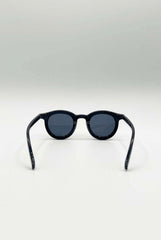 Bold Rounded Sunglasses In Black by SVNX