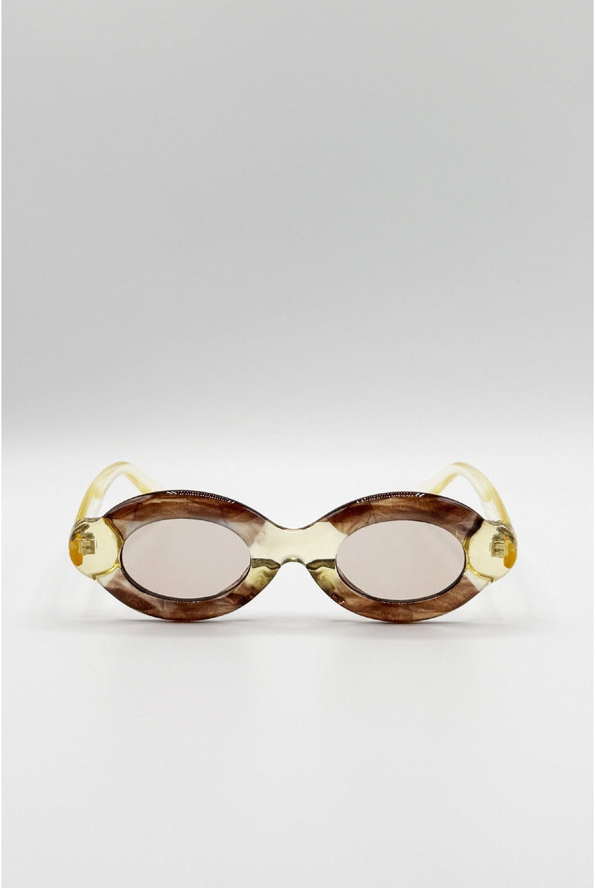 Bold Oval Sunglasses by SVNX