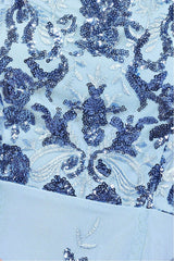 Bardot Sequin & Lace High Low Midi - Powderblue by Goddiva