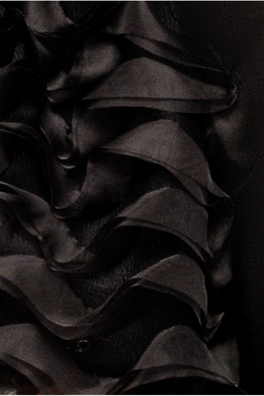 3D Textured Sleeve Scuba Corset Top - Black by Goddiva