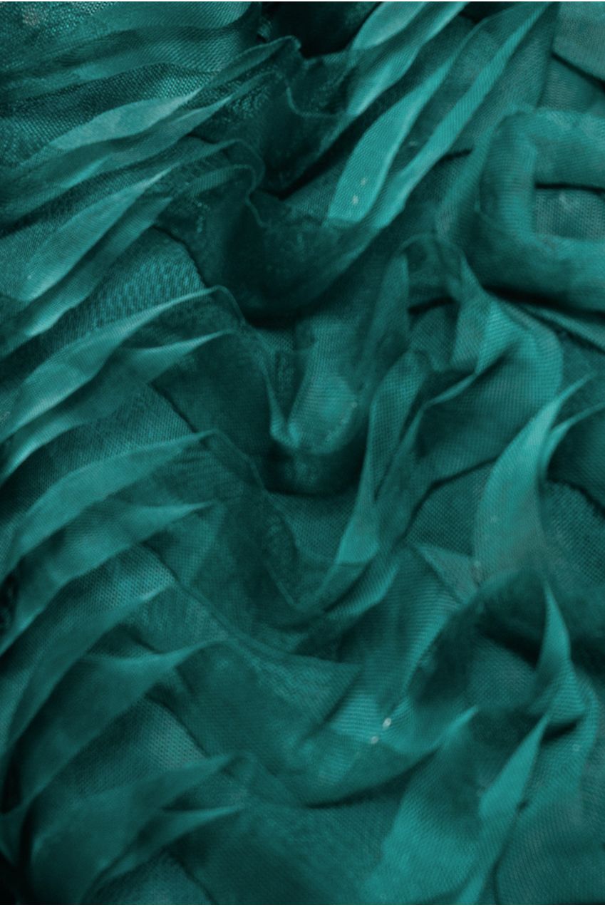 3D Textured Sleeve Scuba Corset Top - Emerald Green by Goddiva