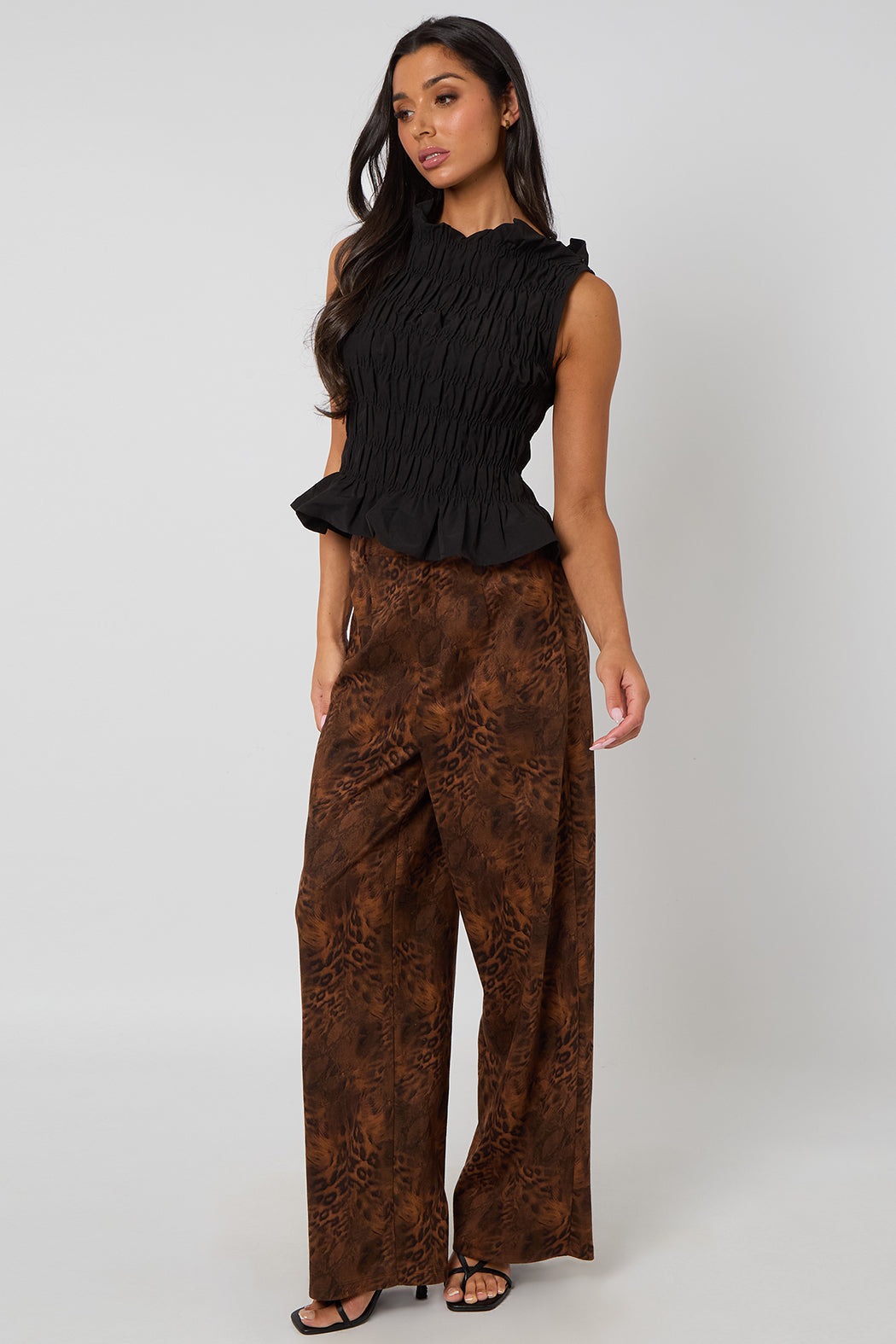 Animal Faux Suede Trousers by Urban Bliss