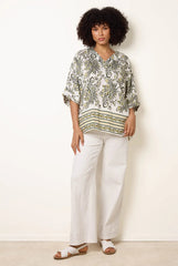 Boxy Short Sleeve Printed Top by Blue Vanilla