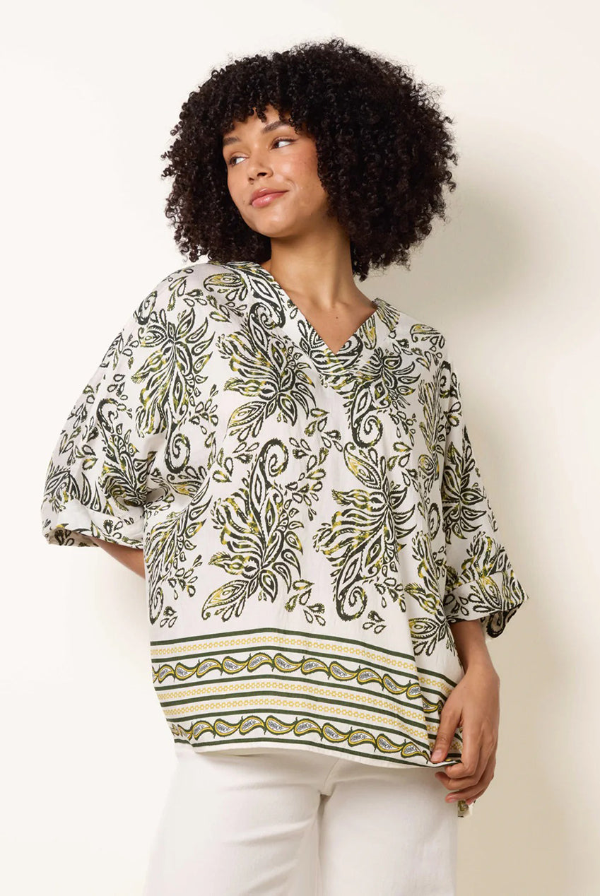 Boxy Short Sleeve Printed Top by Blue Vanilla